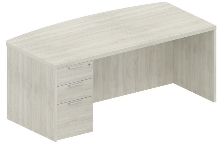 600 Bow Top Single Pedestal Desks